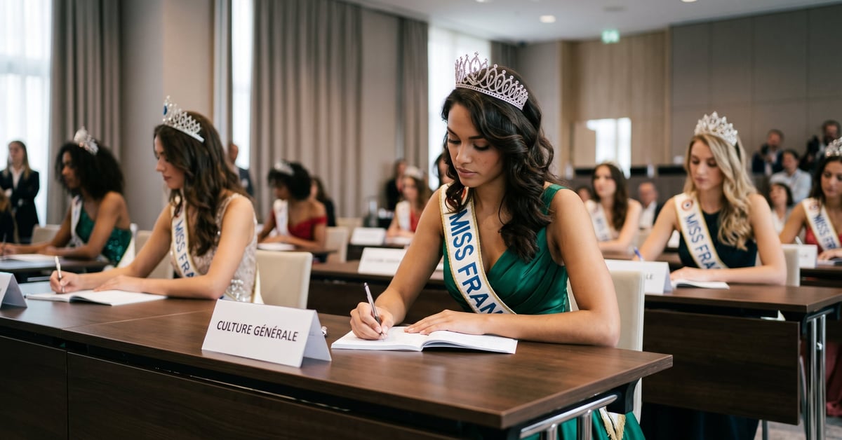 Culture générale Miss France : candidates préparant les épreuves intellectuelles du concours