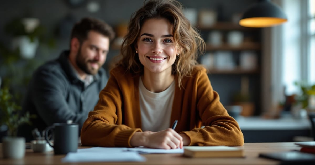 Quiz culture générale avec réponses : personne concentrée répondant à des questions de culture générale